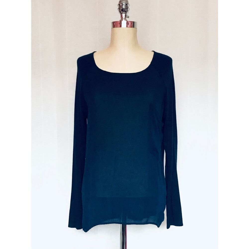 dolan Women’s Small Navy Raglan Long Sleeve T-SHIRT Top